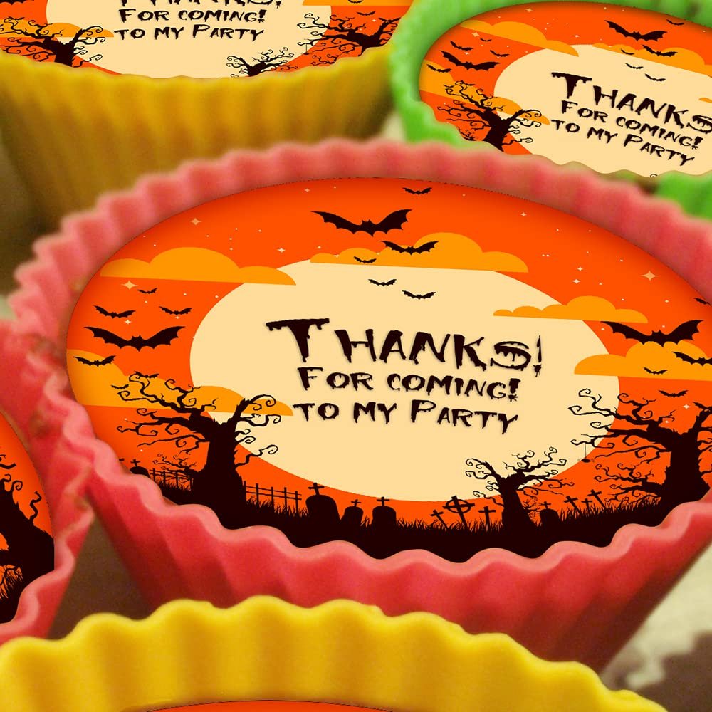 Halloween Moon - 20 x 5cm Personalised Edible Cupcake Toppers on Premium Icing