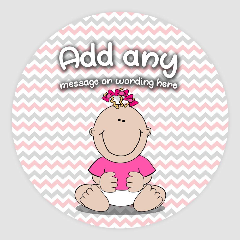 20 x Baby Girl Wallpapers 5cm Personalised Edible Cupcake Toppers on Premium Icing