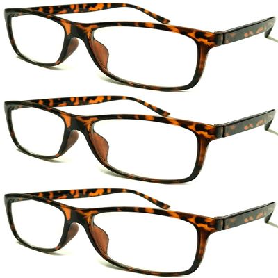 ZIZO EYEWEAR 3 Pairs Reading Glasses Value Pack Classic Stylish Comfort Design Spectacles R140 (3 Pairs Demi, 4.00 Magnification)