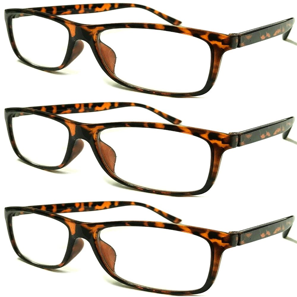 ZIZO EYEWEAR 3 Pairs Reading Glasses Value Pack Classic Stylish Comfort Design Spectacles R140 (3 Pairs Demi, 4.00 Magnification)