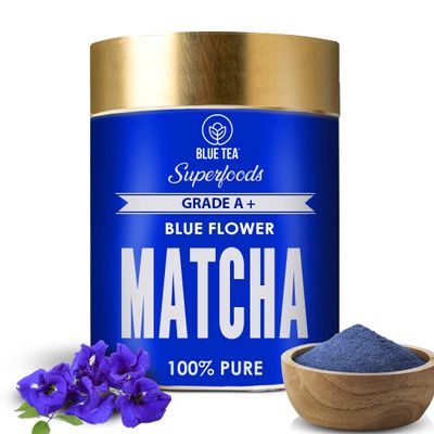 BLUE TEA - Matcha Powder (50 gm) Super Anti-Oxidant Grade | Eco-Sustainable Tin Packaging