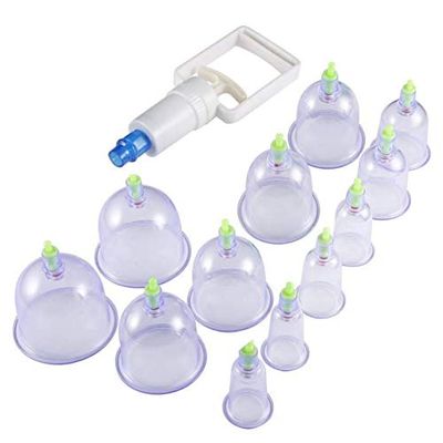 12 Cups Chinese Medical Vacuum Cans Cupping Cup Cellulite Suction Cup Therapy Back Body Anti-cellulite Massage