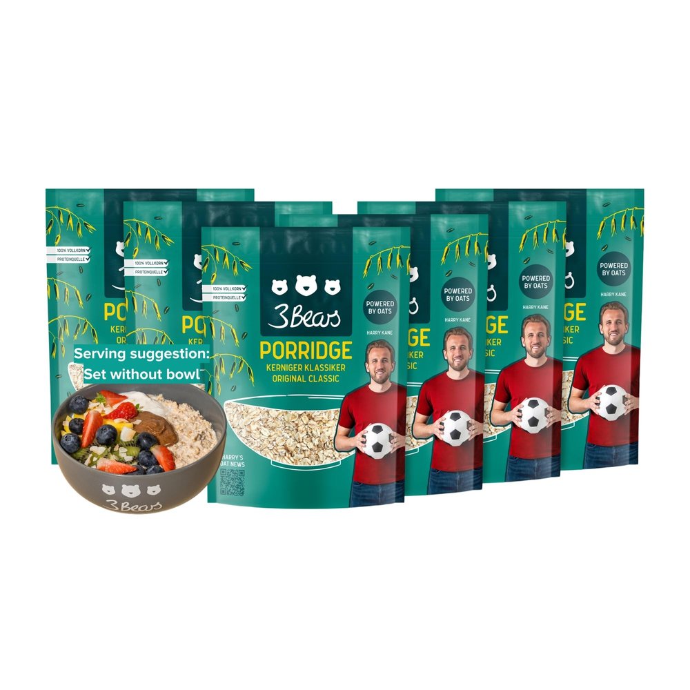 3Bears Porridge - Original Classic | Porridge Oats | Porridge Sachets | Porridge Oats Sachets | Wholegrain Porridge Oats | Overnight Oats | Oatmeal | 6 x 400g