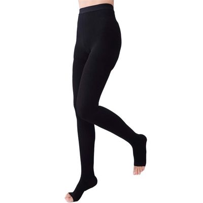 Men Women's Medical Compression Varicose Veins Socks 20-30mmHg Pressure Level 2 Anti-Fatigue Pantyhose Socks,OpenToeBlack,XL