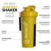 GA Shaker+ 2.0 The 7in1 Original Drinking Bottle/Water Bottle with Protein Shaker Function, 1L (Yellow) view 3