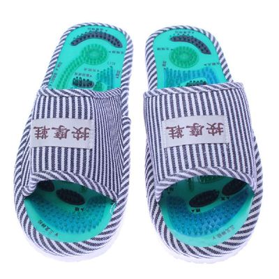 MU Portable Health Foot Massage Slippers, Acupressure Point Care Magnet Therapy Promoting Blood Circulation,Reflexology Health Shoes for Men Women,Blue