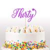Cakeshop 30th Birthday Glitter Cake Topper, Age 30 Cake Topper Decoration, 30th Anniversary - Double Sided 400gsm Glitter Card, Choice 14 of Colours and Loads of Styles (Purple) view 1