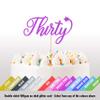 Cakeshop 30th Birthday Glitter Cake Topper, Age 30 Cake Topper Decoration, 30th Anniversary - Double Sided 400gsm Glitter Card, Choice 14 of Colours and Loads of Styles (Purple) view 2