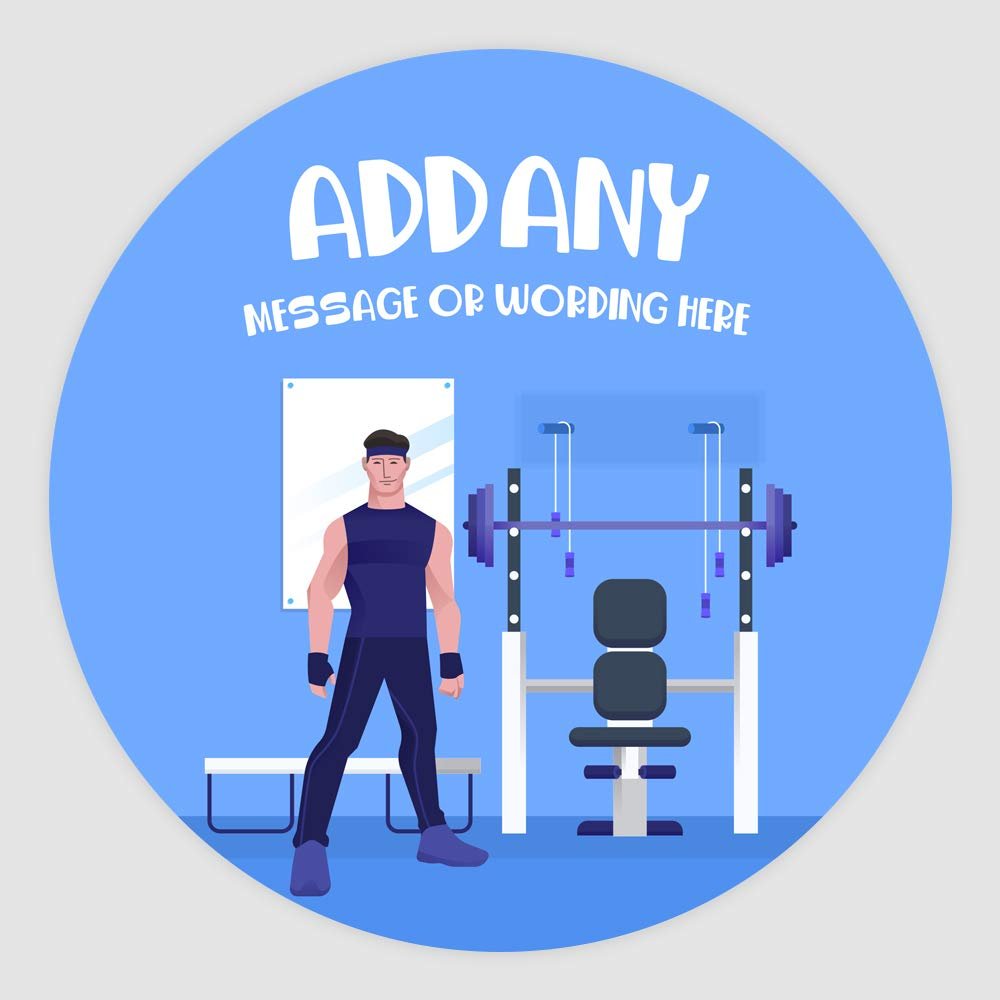 20 x Bodybuilder Gym Workout 5cm Personalised Edible Cupcake Toppers on Premium Icing