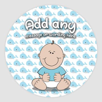 20 x Baby Boy Wallpapers 5cm Personalised Edible Cupcake Toppers on Premium Icing