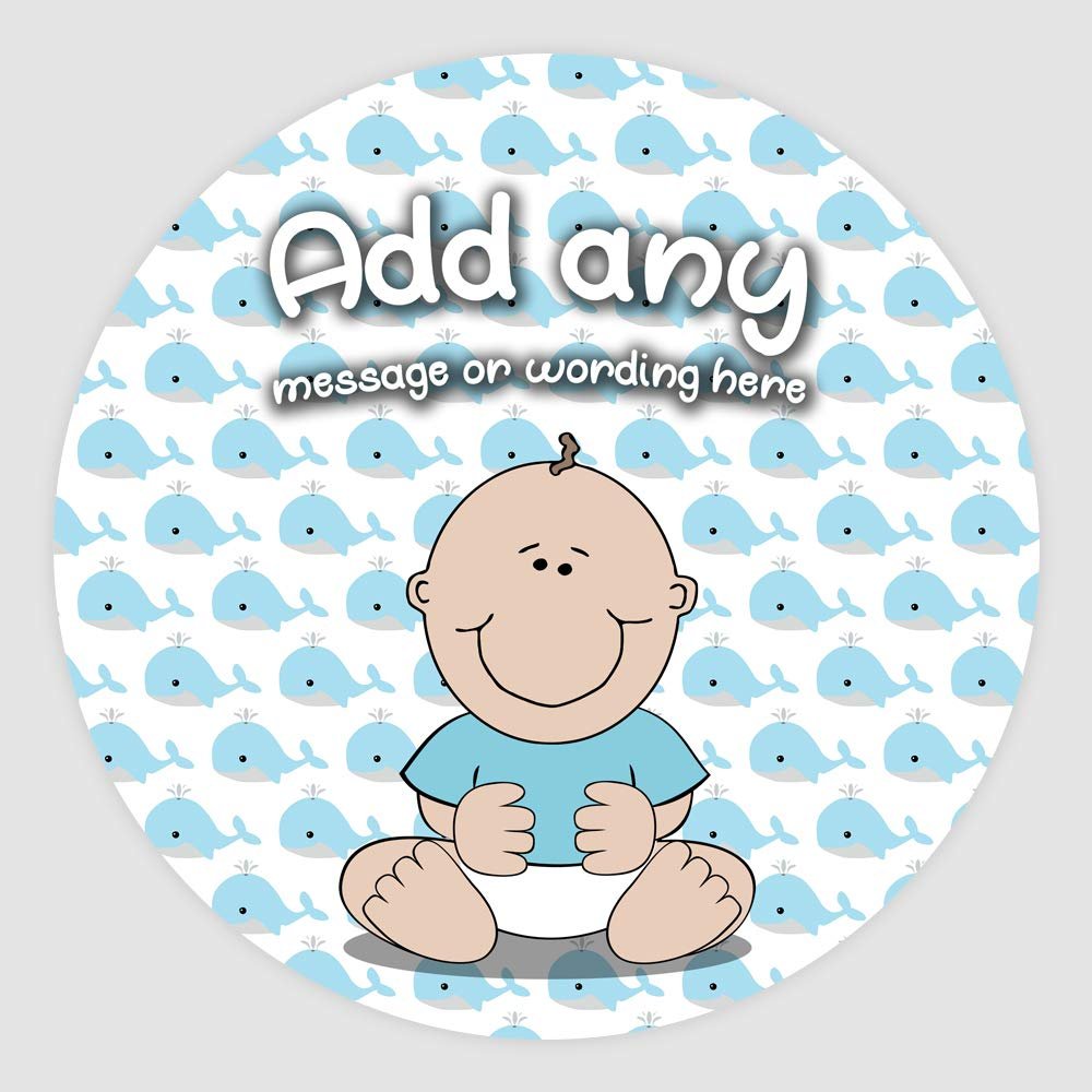 20 x Baby Boy Wallpapers 5cm Personalised Edible Cupcake Toppers on Premium Icing