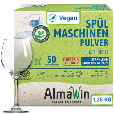 AlmaWin Organic Machine Washing-Up Liquid (6 x 1.25 kg)