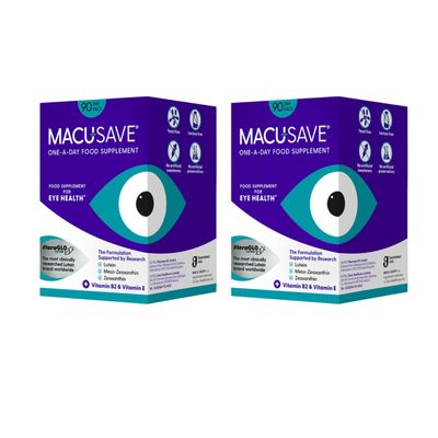 2 X 90 Pack - Macu-SAVE Food Supplement with Meso-Zeaxanthin/Lutein and Zeaxanthin - 180 Capsules (6 Months Supply)
