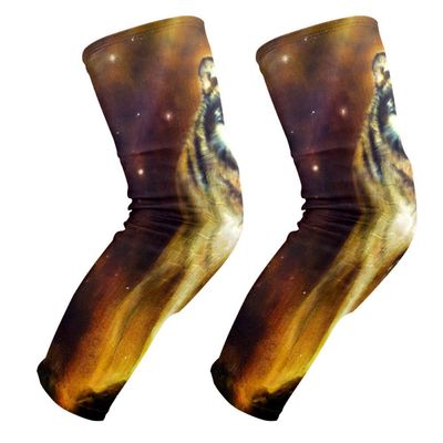 EZIOLY Wolf Portrait Oil Painting Knee Pads, Basketball Football Volleyball Honeycomb Leg Sleeve Kneepad Protector Padded Support Knee Brace for Men Women