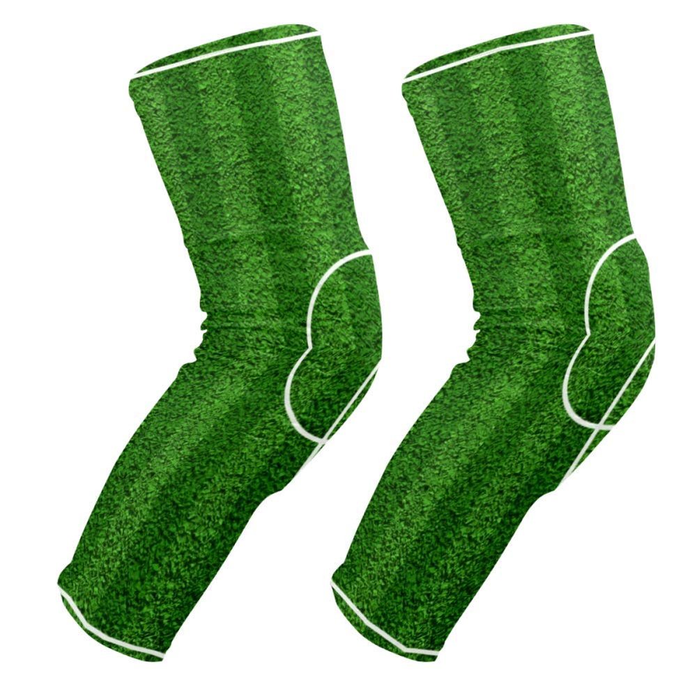 EZIOLY Top-View-of-Soccer-Field-Football-Field Knee Pads, Basketball Football Volleyball Honeycomb Leg Sleeve Kneepad Protector Padded Support Knee Brace for Men Women