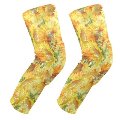 EZIOLY Sunflowers Watercolor Knee Pads, Basketball Football Volleyball Honeycomb Leg Sleeve Kneepad Protector Padded Support Knee Brace for Men Women