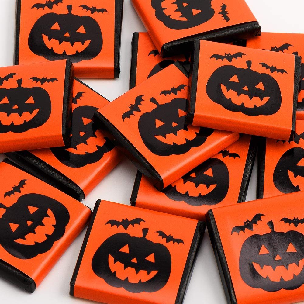 Italian Options Halloween Pumpkin Trick or Treat Milk Chocolate Neapolitans, 100 Chocolates, Orange