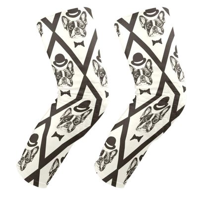 EZIOLY Hipster French Bulldog Dog Puppy Knee Pads, Basketball Football Volleyball Honeycomb Leg Sleeve Kneepad Protector Padded Support Knee Brace for Men Women