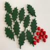 12 Sugar Holly Leaves and 12 Red Chocolate Holly Berries- Edible & Handmade with Love in The UK! view 2