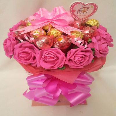 Baskets Hampers and More Chocolate Bouquet Pink Pretty Baby girl - Sweet Gift Hamper