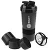Boldfit Gym Spider Shaker Bottle 500ml with Extra Compartment, Ideal for Protein, Preworkout and BCAAs, BPA Free Material Sipper Bottle (Black) view 2