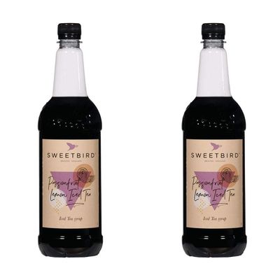 2 x 1 Litre Sweetbird Coffee, Cocktail, Cooking, Iced Tea Drink Syrup Multi Flavours (2 x Passionfruit Lemon Iced Tea)