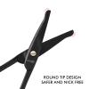 LIVINGO 9CM Premium Nose Hair Scissors, Curved Safety Blades with Rounded Tip for Trimming Small Details Facial Hair, Ear Hair, Eyebrow (Black) view 3