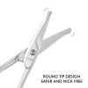 LIVINGO 9cm Rounded Curved Nose Hair Scissors, Premium Stainless Steel Safety Small Blades Use for Manicure Cuticle Trimming Facial Hair, Eyebrow, Dry Skin view 3