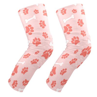 EZIOLY Cats Dogs Paw Footprints and Bones Knee Pads, Basketball Football Volleyball Honeycomb Leg Sleeve Kneepad Protector Padded Support Knee Brace for Men Women