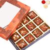 Ghasitaram Gifts Bhaidooj Gifts Sweets- Orange Printed 12 pcs Sugarfree Dates and Figs Bites Box view 1