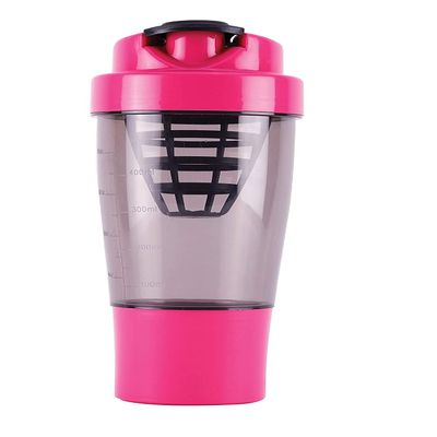 oliveware Gym Shaker 750 ml with Extra Compartment,BPA Free Plastic & 100% Leak proof, Ideal for Protein, Set of 1 - Pink