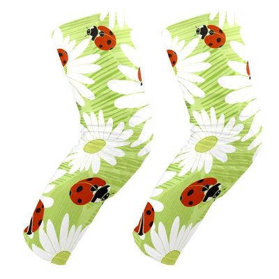 EZIOLY Chamomiles and Ladybirds Knee Pads, Basketball Football Volleyball Honeycomb Leg Sleeve Kneepad Protector Padded Support Knee Brace for Men Women