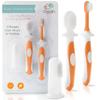 Cherish Baby Care Baby Toothbrush 0-2 Years - BPA-Free & Safety-Tested Newborn to Toddler Toothbrush Set, 2023 Award Winner, Food-Grade Silicone (Orange) view 1