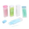 AKOAK 5 Boxes (Approx. 250pieces) Food Grade PP Boxed Double-Headed Portable Plastic Toothpick Cleaning and Nursing Dental Floss Stick Interdental Brush (Random Color) view 1