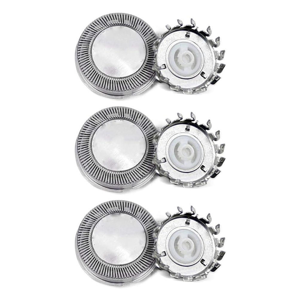 3Pcs Electric Shaver Replacement Rotary Blades Compatible with HQ2, for 3 Head Models 650TX 550TL and 2 Head Models 105DB, 110DB, 201DB, 282XL, 242LC