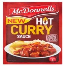 McDonnells Hot Curry Sauce Sachet Made in Ireland 50g Pack (Perfect for Curry Lovers who Enjoy a Little More Spice)