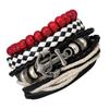 Feilok Mixed Wrap Braided Leather Wristbands Bracelets Wood Beads Bracelet Set Pack for Men Women view 1