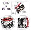 Feilok Mixed Wrap Braided Leather Wristbands Bracelets Wood Beads Bracelet Set Pack for Men Women view 2