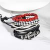 Feilok Mixed Wrap Braided Leather Wristbands Bracelets Wood Beads Bracelet Set Pack for Men Women view 3