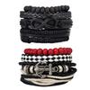 Feilok 8 pcs Mixed Wrap Braided Leather Wristbands Bracelets and Wood Beads Bracelet Set Pack for Men Women view 1