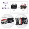 Feilok 8 pcs Mixed Wrap Braided Leather Wristbands Bracelets and Wood Beads Bracelet Set Pack for Men Women view 2
