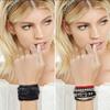 Feilok 8 pcs Mixed Wrap Braided Leather Wristbands Bracelets and Wood Beads Bracelet Set Pack for Men Women view 4