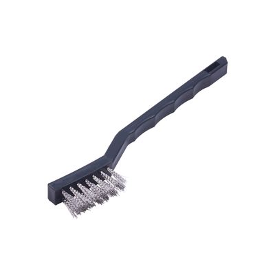 Utoolmart 17/18 cm Loong Bristles Working Width 1.3cm Working Length 3.5cm Stainless Steel Brush Plastic Handle Professional Cleaning Brush Hand Tools 10pcs