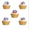 24 Precut 40mm Round Vintage Christmas SNOWMAN Edible Wafer Paper Cake Toppers view 1