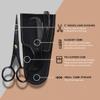 ONTAKI 5" Beard Moustache Scissors Professional German Steel 2 Comb Carrying Pouch Mustache Trimming - Hand Forged Bevel Edge Precision Men Facial Hair Grooming Kit All Body Hair Black view 2
