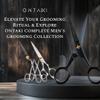 ONTAKI 5" Beard Moustache Scissors Professional German Steel 2 Comb Carrying Pouch Mustache Trimming - Hand Forged Bevel Edge Precision Men Facial Hair Grooming Kit All Body Hair Black view 4