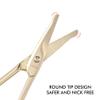 LIVINGO 9cm Small Safety Facial Nose Hair Scissors, Curved Blade with Rounded Tip Stainless Steel for Manicure Cuticle, Eyebrow, Dry Skin (Gold) view 4