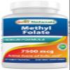 Best Naturals Methyl Folate 7500 mcg (7.5mg) (Most Bio-AVAILABLE) Veggie Capsule - Supports Cell Formation Growth Function, Brain, Memory, Cardiovascular Health, 60 Count view 1