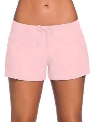 ChinFun Women's Board Shorts Swimswear Bottoms Tankini Swim Bathing Briefs Swimsuit Boardshorts Beach Trunks with Liner, Size Improved-light Pink, XX-Large