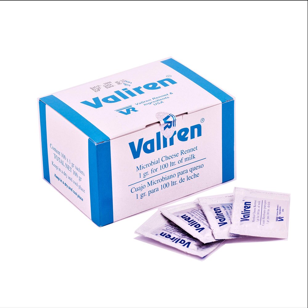 Microbial Rennet Pack of 5 sachets x 1g Use one Sachet for 100 LTR of Milk